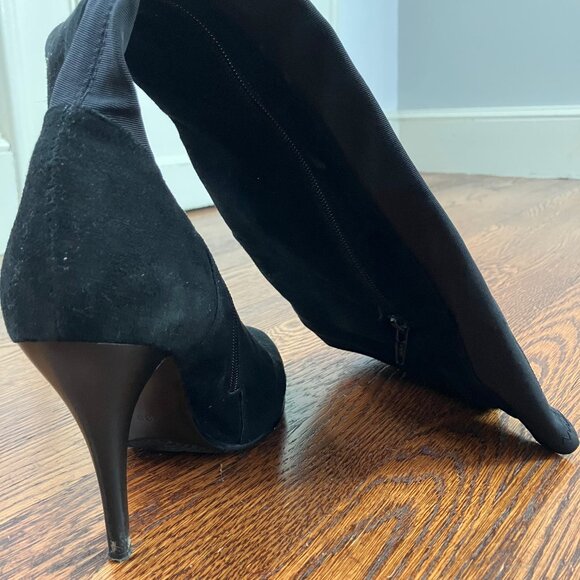 Moda in Pelle, "Selene" black suede boots, 4-inch stiletto, size 8.5 (Eur 38-39) - Picture 4 of 8